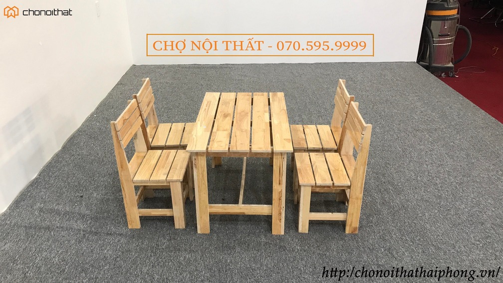 bộ bàn ghế cafe gỗ mặt lan
