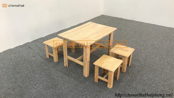 Bộ bàn ghế cafe mini ghế đôn sơn bóng